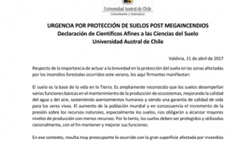 Declaración Ciencias del Suelo MEGAINCENDIOS